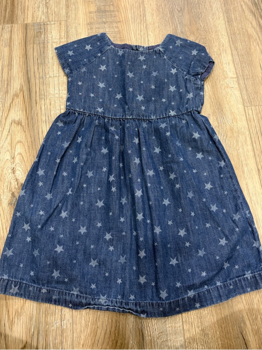 Girls' Star Print Denim Dress